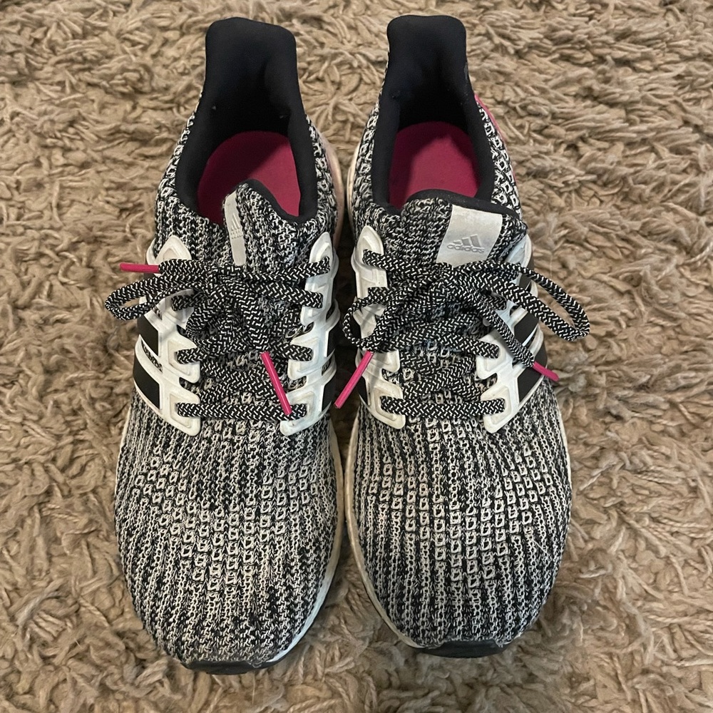 Kids pink Adidas Ultraboost 6.5 shoes (but fit to women’s 8). Barely worn